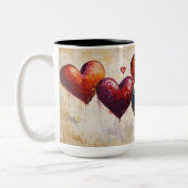 Personalized Valentine Coffee Mug, Custom Valentin ツートーンマグカップ (左)