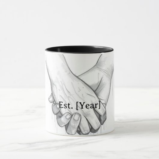 Personalized Valentine Couple Gift | Est. [Year]  マグカップ (中央)