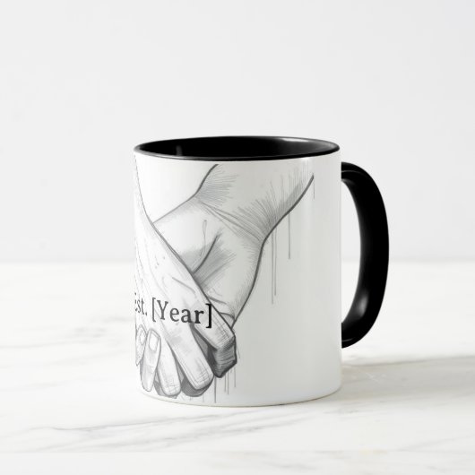 Personalized Valentine Couple Gift | Est. [Year]  マグカップ (正面右)
