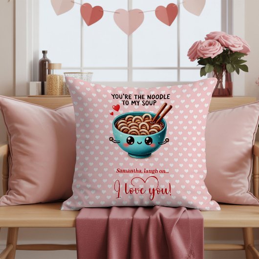 Personalized Valentine Day Pillow Funny Food クッション