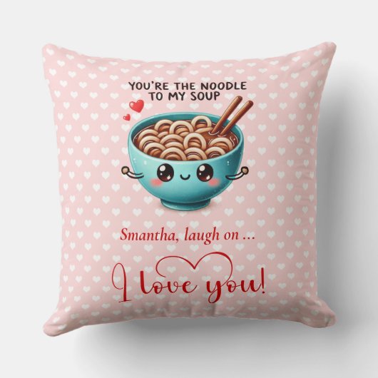 Personalized Valentine Day Pillow Funny Food クッション (裏面)