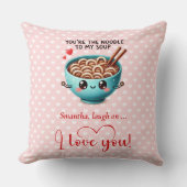Personalized Valentine Day Pillow Funny Food クッション (正面)