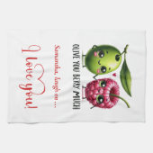 Personalized Valentine Food Pun Kitchen Towel キッチンタオル (横)