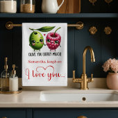 Personalized Valentine Food Pun Kitchen Towel キッチンタオル