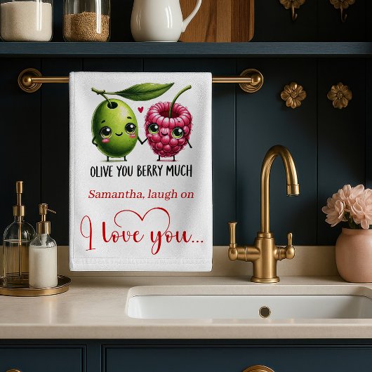 Personalized Valentine Food Pun Kitchen Towel キッチンタオル