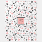 Personalized Valentine Gift Blanket Hand Drawn Tex フリースブランケット (正面)