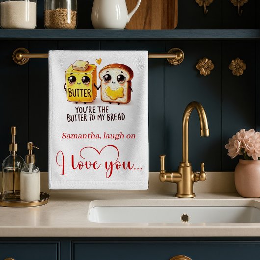 Personalized Valentine Gift Funny Food Towel キッチンタオル
