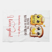 Personalized Valentine Gift Funny Food Towel キッチンタオル (横)