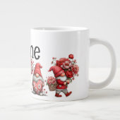 Personalized valentine gnomes ジャンボコーヒーマグカップ (右)