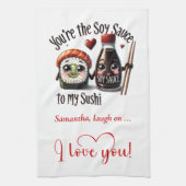Personalized Valentine Kitchen Towel Cute Food キッチンタオル (縦)