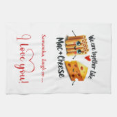 Personalized Valentine Kitchen Towel Food Puns キッチンタオル (横)