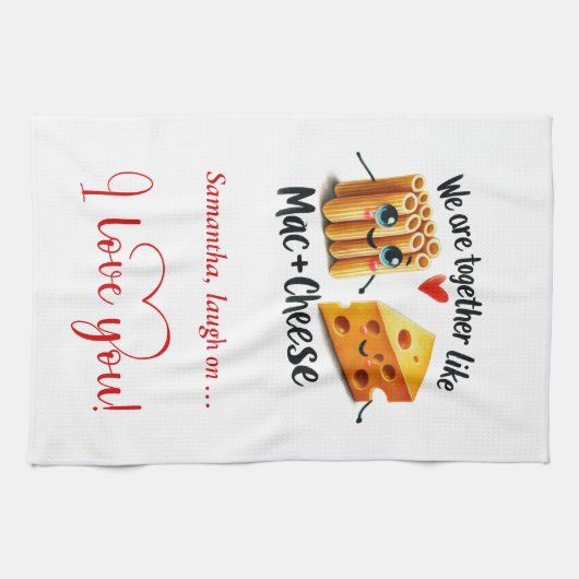 Personalized Valentine Kitchen Towel Food Puns キッチンタオル (横)