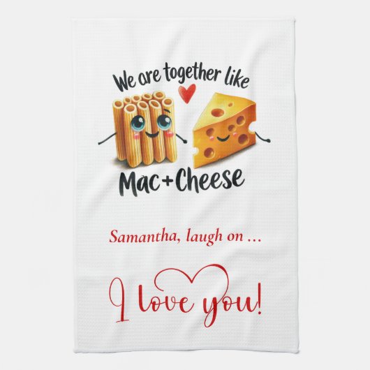Personalized Valentine Kitchen Towel Food Puns キッチンタオル (縦)