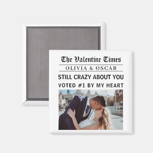 Personalized Valentine Newspaper  マグネット (正面/裏面)