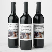 Personalized Valentine Newspaper  ワインラベル (ボトル)