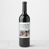 Personalized Valentine Newspaper  ワインラベル (正面)