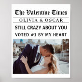 Personalized Valentine Newspaper Photo ポスター (正面)
