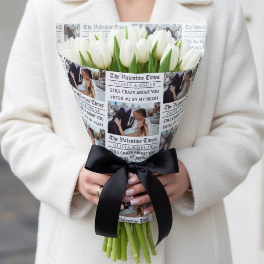 Personalized Valentine Newspaper Photo  ラッピングペーパー