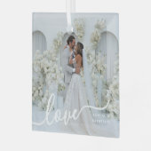 personalized Valentine photo ガラスオーナメント (正面左)