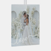 personalized Valentine photo ガラスオーナメント (正面右)