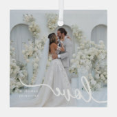 personalized Valentine photo ガラスオーナメント (裏面)