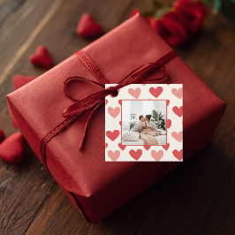 Personalized Valentine Photo Heart Favor Tags フェイバータグ