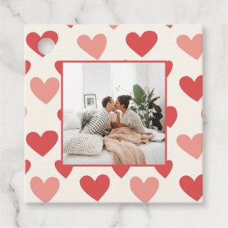 Personalized Valentine Photo Heart Favor Tags フェイバータグ