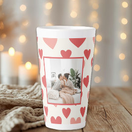 Personalized Valentine Photo Heart Latte Mug カフェラテマグ