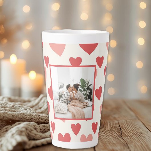 Personalized Valentine Photo Heart Latte Mug カフェラテマグ
