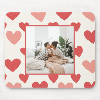 Personalized Valentine Photo Heart Mouse Pad マウスパッド