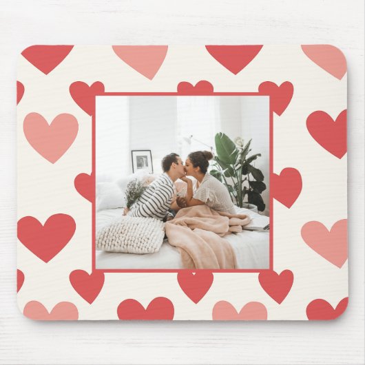 Personalized Valentine Photo Heart Mouse Pad マウスパッド (正面)