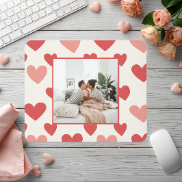 Personalized Valentine Photo Heart Mouse Pad マウスパッド