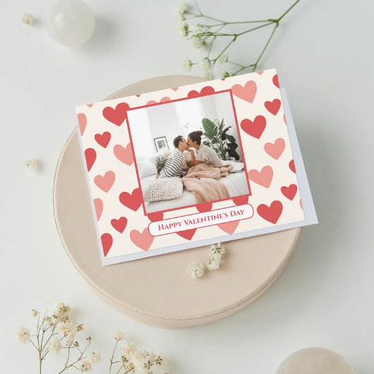 Personalized Valentine Photo Heart Postcard ポストカード