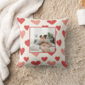 Personalized Valentine Photo Heart Throw Pillow クッション (ブランケット)