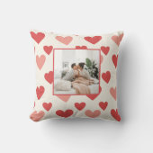Personalized Valentine Photo Heart Throw Pillow クッション (正面)