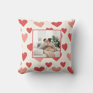 Personalized Valentine Photo Heart Throw Pillow クッション