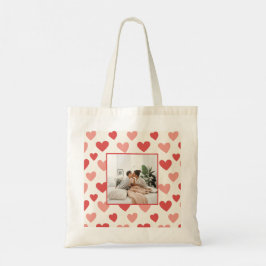 Personalized Valentine Photo Heart Tote Bag トートバッグ