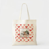 Personalized Valentine Photo Heart Tote Bag トートバッグ (正面)
