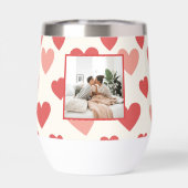 Personalized Valentine Photo Heart Water Bottle (背面)