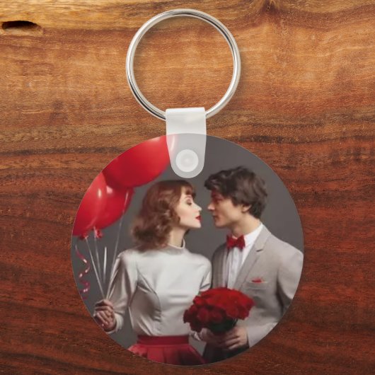 Personalized Valentine Photo Keychain | Custom  キーホルダー (正面)
