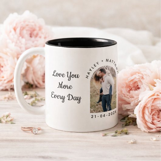 Personalized Valentine Photo Mug for Couples ツートーンマグカップ