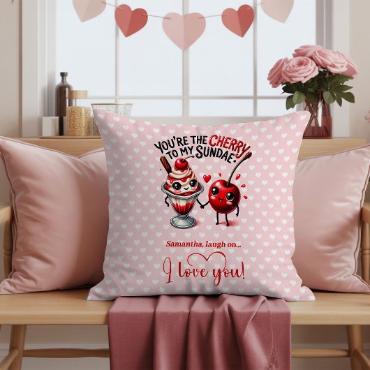 Personalized Valentine Pillow Food Humor クッション