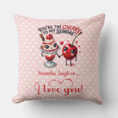 Personalized Valentine Pillow Food Humor クッション (正面)