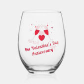Personalized Valentine’s Anniversary  ステムなしワイングラス (正面)