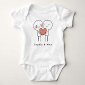Personalized Valentine’s Couple Baby Bodysuit ベビーボディスーツ (正面)