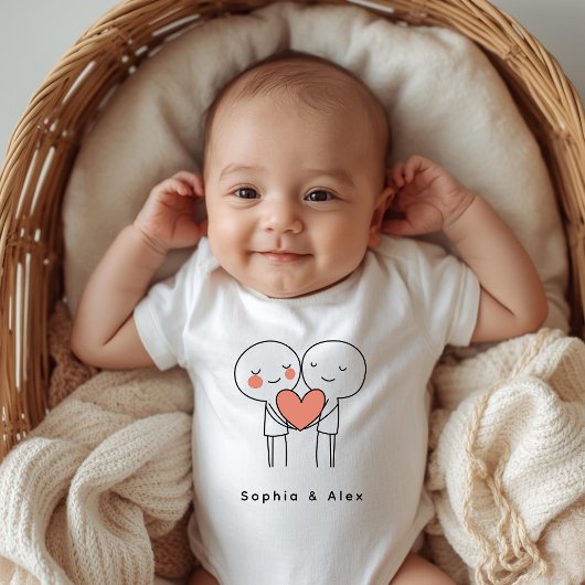 Personalized Valentine’s Couple Baby Bodysuit ベビーボディスーツ