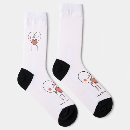 Personalized Valentine’s Couple Matching Crew Sock ソックス (右)