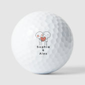 Personalized Valentine’s Couple Matching Golf Ball ゴルフボール (正面)