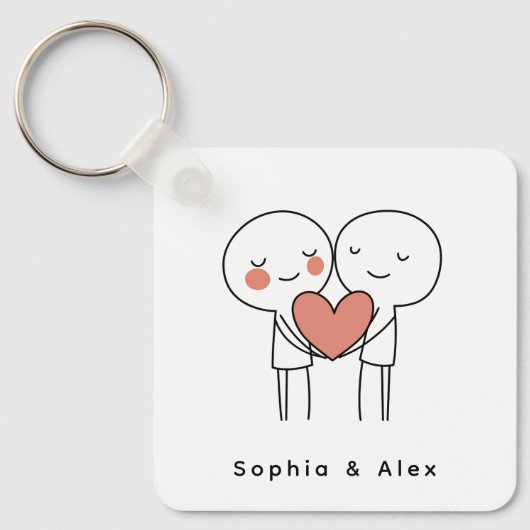 Personalized Valentine’s Couple Matching Keychain キーホルダー (正面)