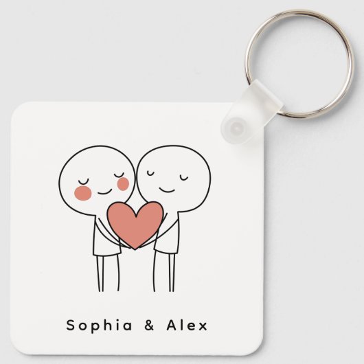Personalized Valentine’s Couple Matching Keychain キーホルダー (裏面)